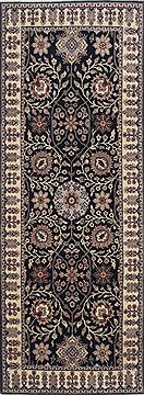 Haji Jalili Black Runner Hand Knotted 2'6" X 6'8"  Area Rug 250-24851