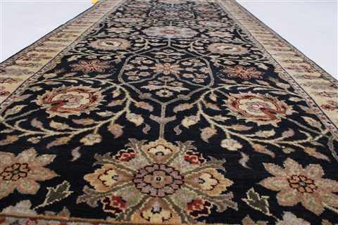 Haji Jalili Black Runner Hand Knotted 28 X 62 Area Rug 250-24854 Image 1