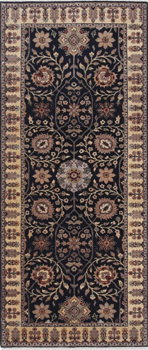 Haji Jalili Black Runner Hand Knotted 28 X 62 Area Rug 250-24854 Image 0