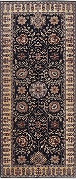 Haji Jalili Black Runner Hand Knotted 2'8" X 6'2"  Area Rug 250-24854