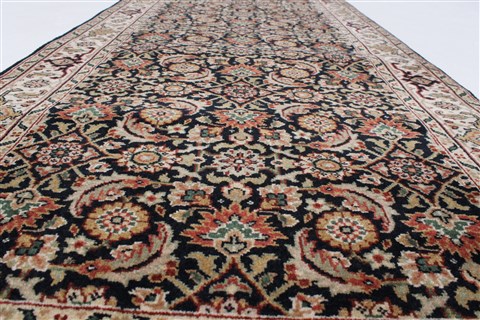 Herati Black Hand Knotted 28 X 58 Area Rug 250-24859 Image 1