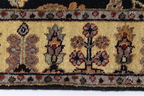 Haji Jalili Black Runner Hand Knotted 27 X 61 Area Rug 250-24865 Image 1