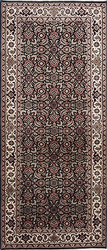 Indian Herati Black Rectangle 3x5 ft Wool Carpet 24875