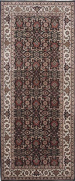 Indian Herati Black Rectangle Odd Size Wool Carpet 24885