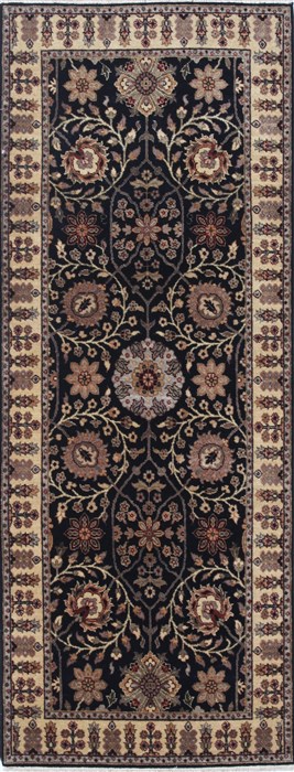 Haji Jalili Black Runner Hand Knotted 26 X 64 Area Rug 250-24889 Image 0