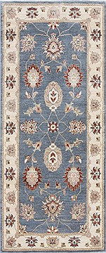 Indian Ziegler Grey Runner 6 ft and Smaller Wool Carpet 24891
