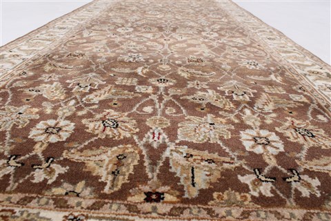 Kashan Brown Runner Hand Knotted 27 X 68 Area Rug 250-24892 Image 2