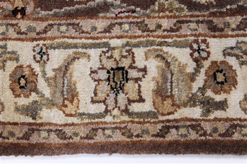 Kashan Brown Runner Hand Knotted 27 X 68 Area Rug 250-24892 Image 3