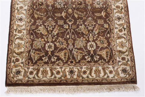 Kashan Brown Runner Hand Knotted 27 X 68 Area Rug 250-24892 Image 5