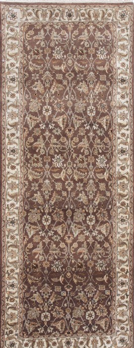 Kashan Brown Runner Hand Knotted 27 X 68 Area Rug 250-24892 Image 0