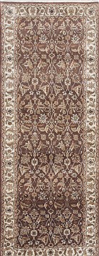 Kashan Brown Runner Hand Knotted 2'7" X 6'8"  Area Rug 250-24892