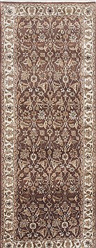 Kashan Brown Runner Hand Knotted 2'7" X 6'8"  Area Rug 250-24892