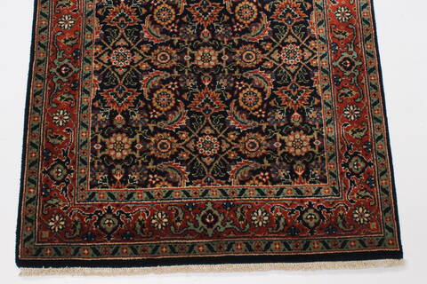 Herati Blue Runner Hand Knotted 26 X 60  Area Rug 250-24904 Image 2