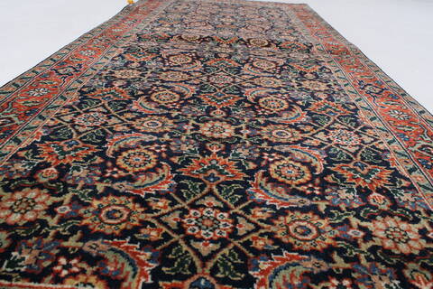 Herati Blue Runner Hand Knotted 26 X 60  Area Rug 250-24904 Image 9