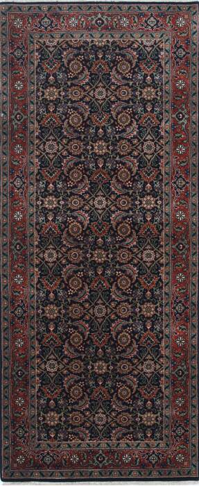 Herati Blue Runner Hand Knotted 26 X 60  Area Rug 250-24904 Image 0