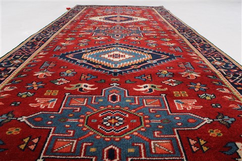 Karajeh Red Runner Hand Knotted 26 X 61 Area Rug 250-24908 Image 1