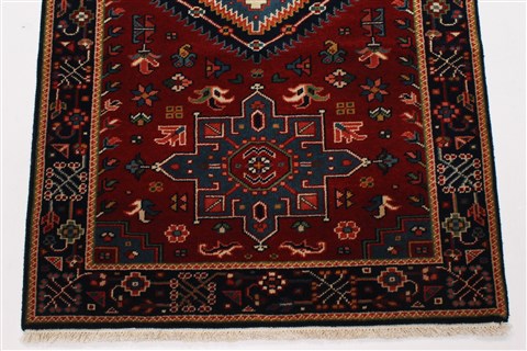 Karajeh Red Runner Hand Knotted 26 X 61 Area Rug 250-24908 Image 5