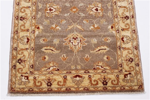 Pishavar Grey Runner Hand Knotted 27 X 61 Area Rug 250-24911 Image 4