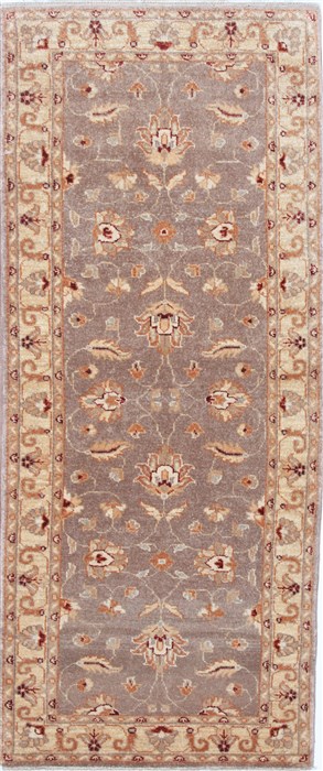 Pishavar Grey Runner Hand Knotted 27 X 61 Area Rug 250-24911 Image 0