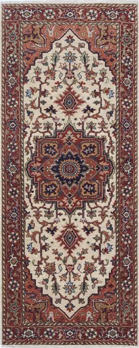 Serapi White Runner Hand Knotted 26 X 61 Area Rug 250-24912 Image 0