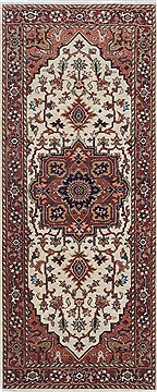 Serapi White Runner Hand Knotted 2'6" X 6'1"  Area Rug 250-24912