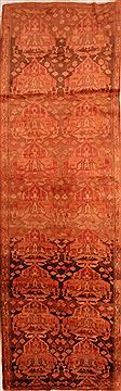 Meshkin Yellow Runner Hand Knotted 4'6" X 14'2"  Area Rug 100-24915