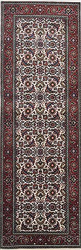 Indian Herati Brown Runner 6 ft and Smaller Wool Carpet 24990