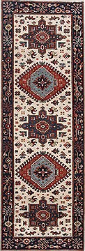 Karajeh Beige Runner Hand Knotted 2'1" X 6'0"  Area Rug 250-25029