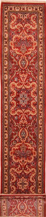 Sarouk Red Runner Hand Knotted 27 X 202 Area Rug 100-25051 Image 0