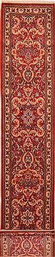 Sarouk Red Runner Hand Knotted 2'7" X 20'2"  Area Rug 100-25051