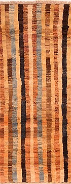 Gabbeh Multicolor Runner Hand Knotted 3'7" X 8'4"  Area Rug 253-25076