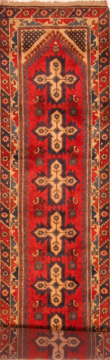 Yalameh Red Runner Hand Knotted 29 X 153 Area Rug 100-25088 Image 0