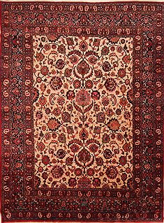 Mashad Beige Hand Knotted 10'3" X 13'9"  Area Rug 100-25145