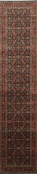 Indian Herati Brown Runner 10 to 12 ft Wool Carpet 25146