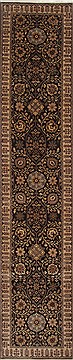 Agra Beige Runner Hand Knotted 2'7" X 12'3"  Area Rug 250-25152