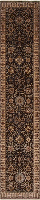 Agra Beige Runner Hand Knotted 26 X 1111  Area Rug 250-25156 Image 0