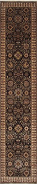Agra Beige Runner Hand Knotted 2'6" X 11'11"  Area Rug 250-25156