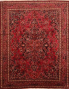 Mashad Red Hand Knotted 10'3" X 12'10"  Area Rug 100-25162