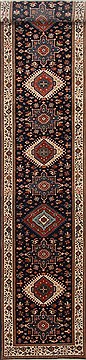 Indian Karajeh Beige Runner 13 to 15 ft Wool Carpet 25172