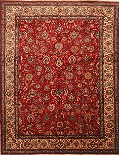 Tabriz Red Hand Knotted 10'10" X 14'1"  Area Rug 100-25174