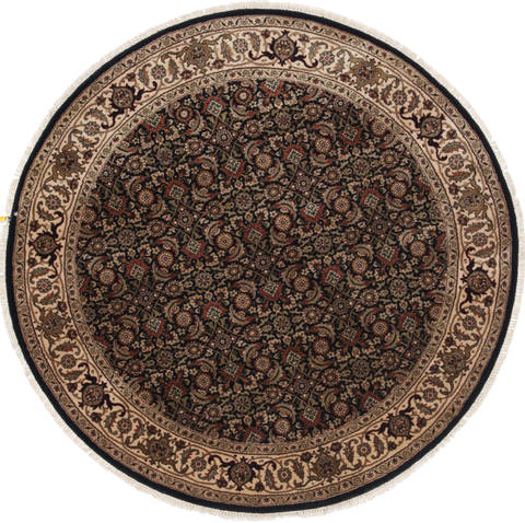 Herati Beige Round Hand Knotted 51 X 51 Area Rug 250-25206 Image 0