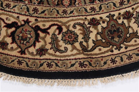 Herati Beige Round Hand Knotted 51 X 51 Area Rug 250-25209 Image 3