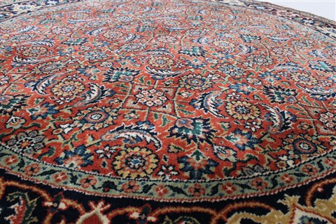 Herati Beige Round Hand Knotted 40 X 40 Area Rug 250-25212 Image 2