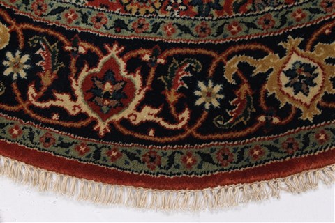 Herati Beige Round Hand Knotted 40 X 40 Area Rug 250-25212 Image 3