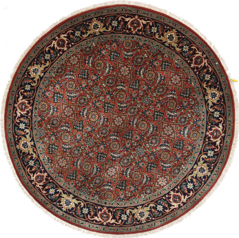 Herati Beige Round Hand Knotted 40 X 40 Area Rug 250-25212 Image 0