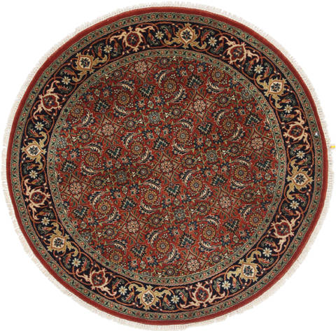 Herati Green Round Hand Knotted 40 X 40  Area Rug 250-25214 Image 0