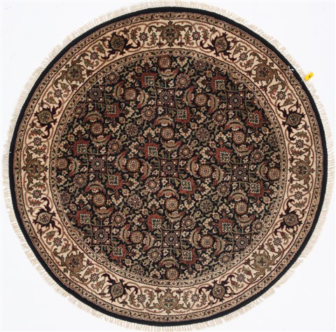 Herati Beige Round Hand Knotted 41 X 41 Area Rug 250-25220 Image 0