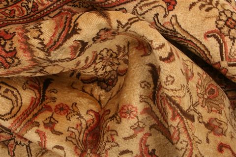 Tabriz Brown Hand Knotted 95 X 127 Area Rug 100-25226 Image 2