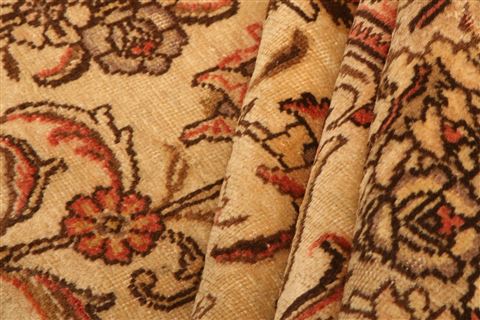 Tabriz Brown Hand Knotted 95 X 127 Area Rug 100-25226 Image 3