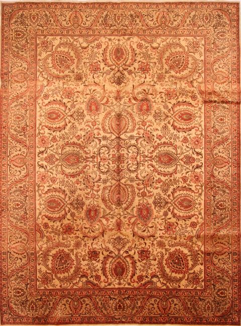 Tabriz Brown Hand Knotted 95 X 127 Area Rug 100-25226 Image 0